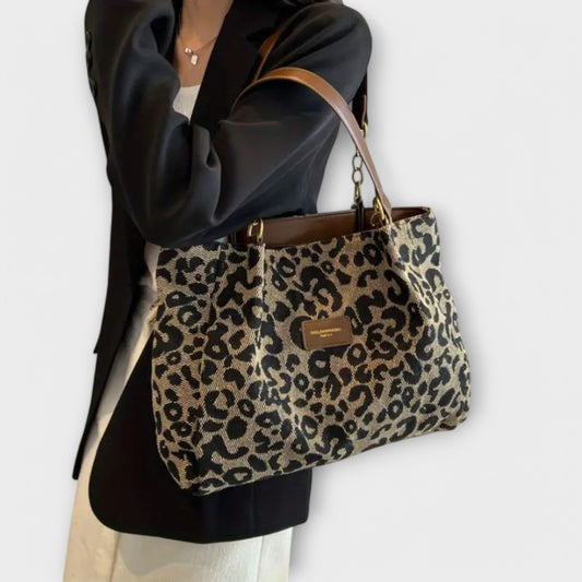 Béatrice | Sac en toile léopard