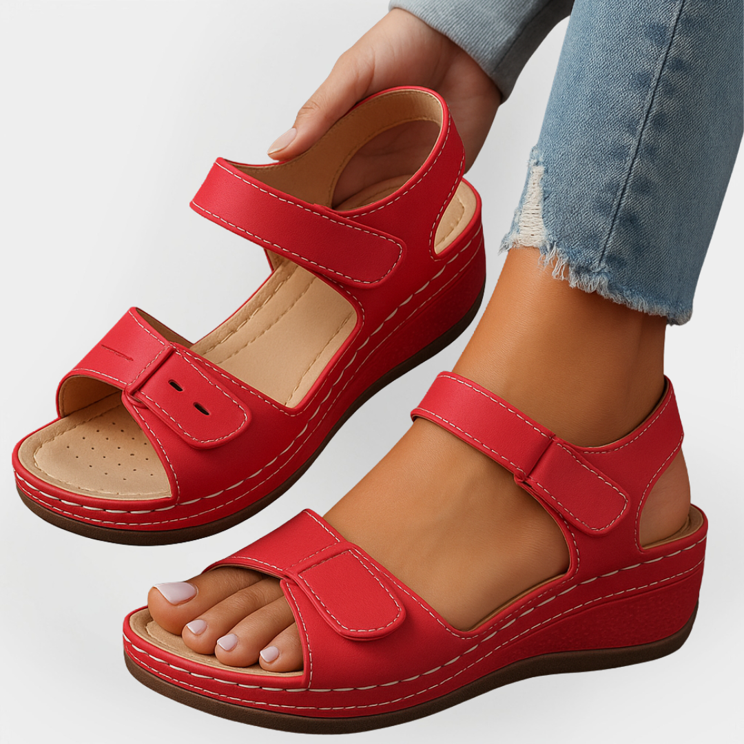 Sandales orthopédiques en cuir avec talon