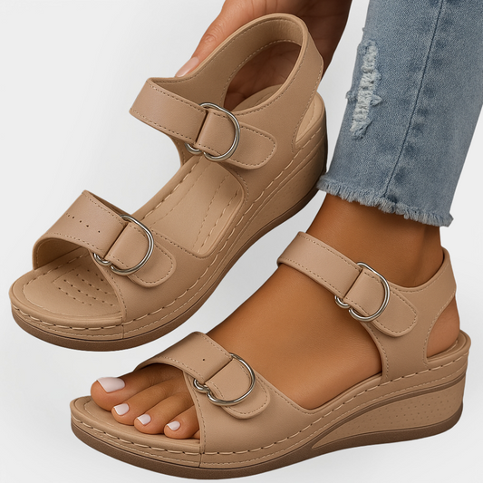 Sandales orthopédiques en cuir avec talon