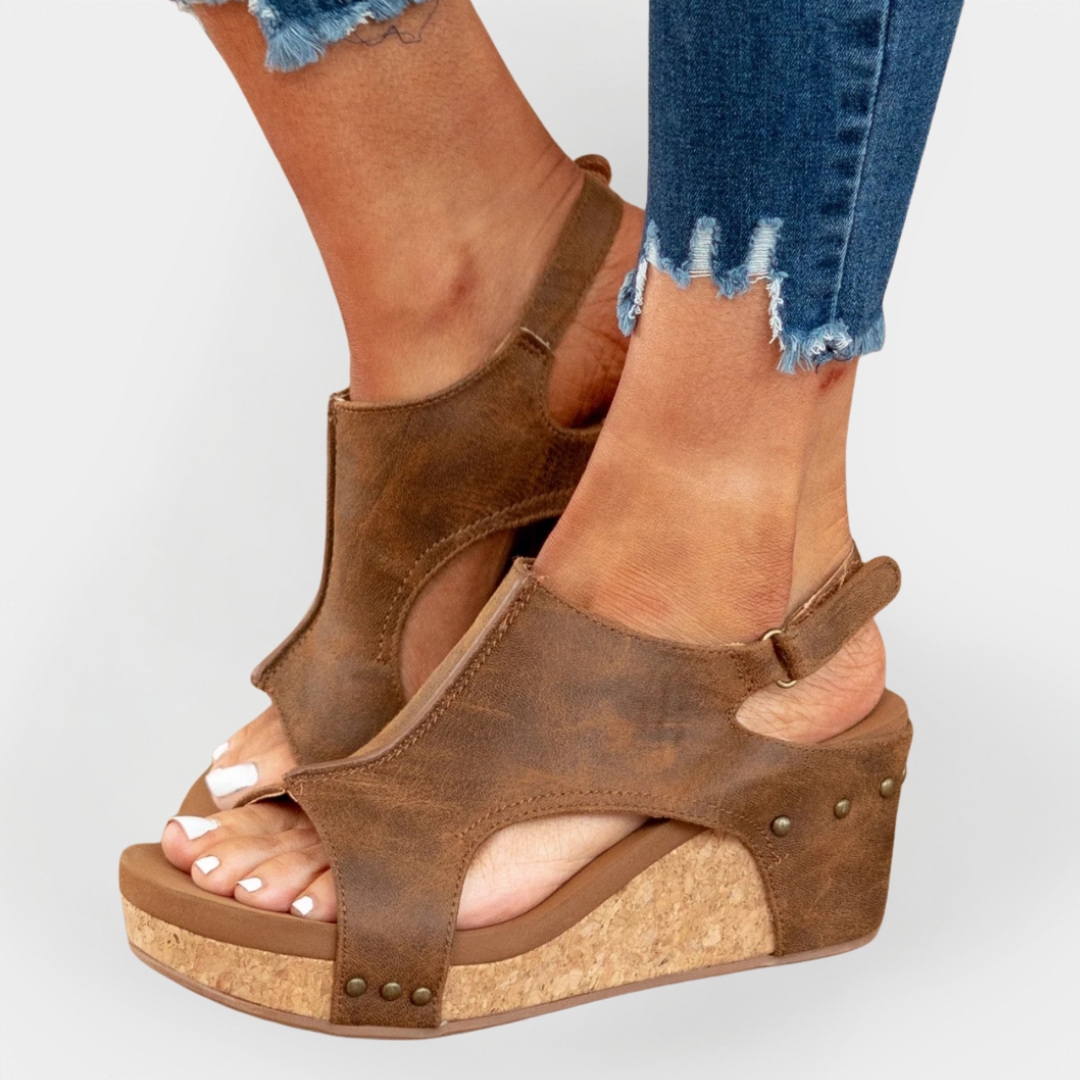 Sandales à plateforme en daim