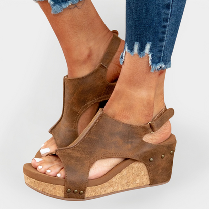 Sandales à plateforme en daim