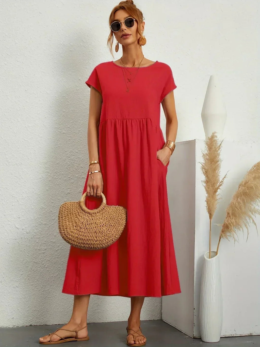 Gabrielle™ — Robe midi fluide élégance intemporelle