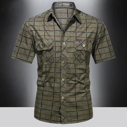 Cazel | Chemise élégante à manches courtes à carreaux