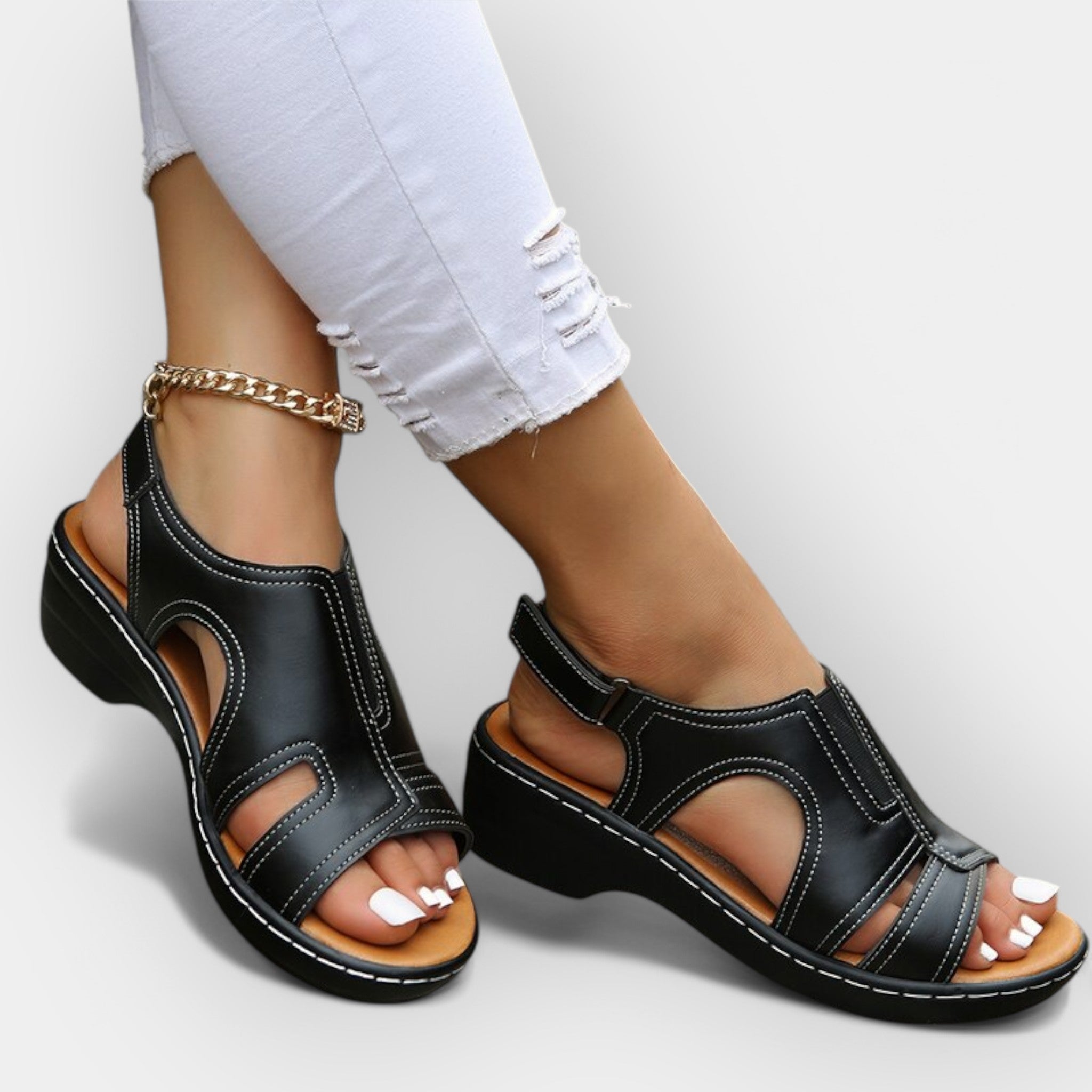 Sandales en cuir stylées
