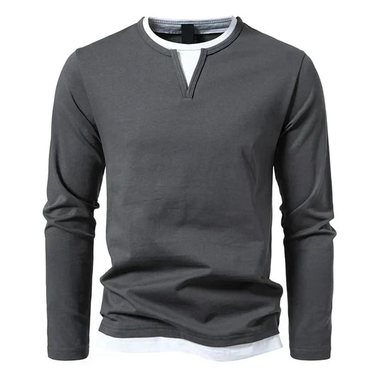 Alwin | T-shirt à manches longues Premium en coton peigné